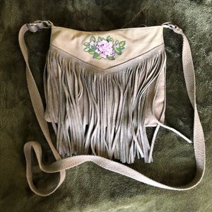 LAST CHANCE Embroidered, Fringe, Crossbody Bag